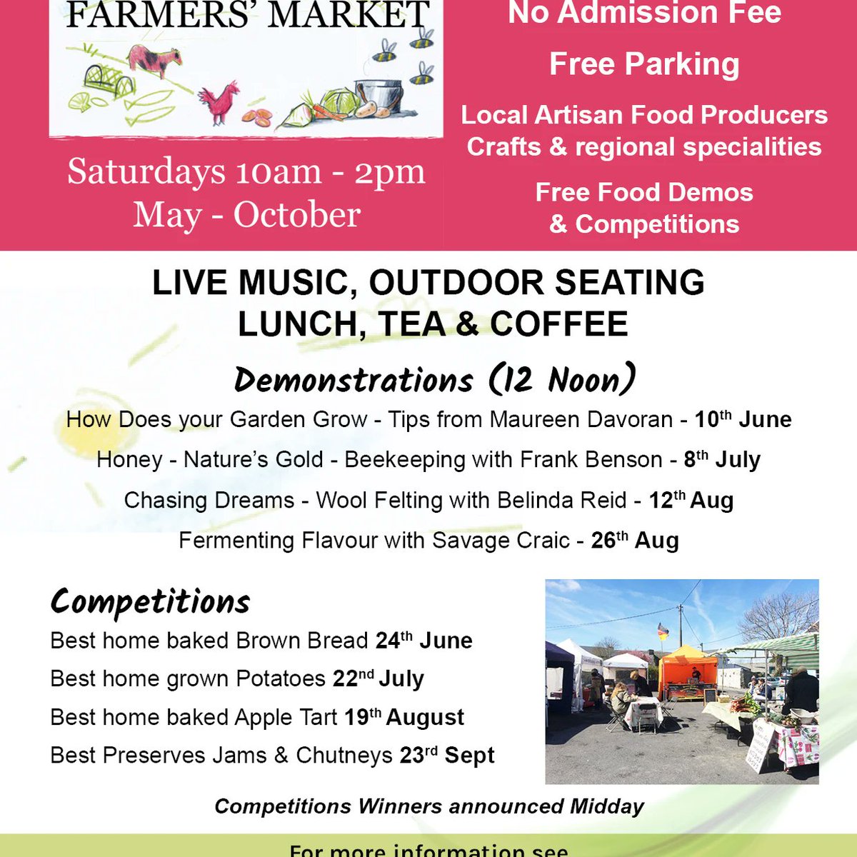 BFMMarket's tweet photo. Best home grown Potatoes Competition ! Next Saturday 22nd July 2023. Bring along your best and enter! Judging at 12 noon. Ballyvaughan Farmer's Market every Saturday 10am-2pm May-Oct https://t.co/5CB4rSJYWc