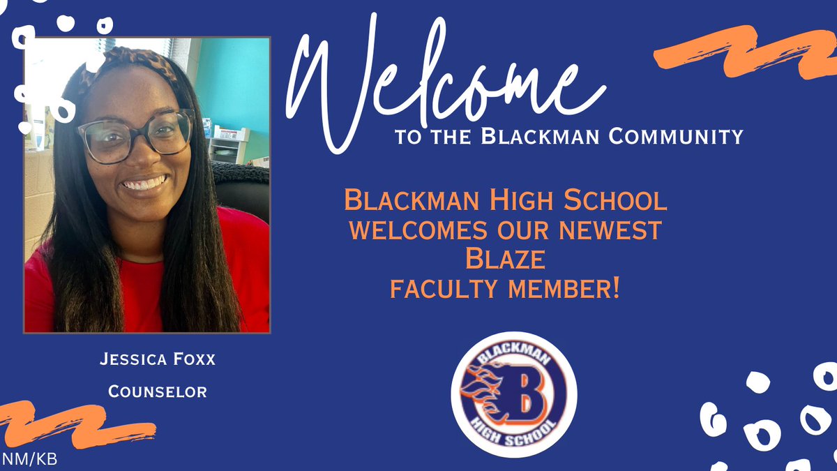 bhs_smith's tweet photo. Welcome to Blackman, Mrs. Foxx! #GoBlaze https://t.co/3g6jDDrxvS