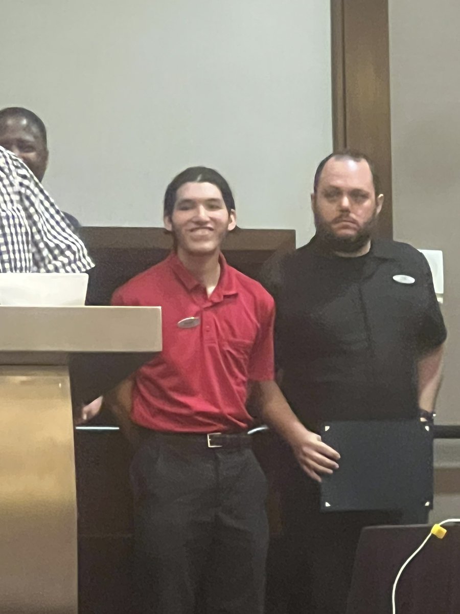 SETransition's tweet photo. Rudy, @NISDReddix young adult,was spotted @HyattRegencySA during the #TAVAC conference!Rudy completed 1 week of group skills training & internship,working with the kitchen staff to provide breakfast & snacks throughout the conference!Thank you @TXWorkforce for the collaboration! https://t.co/e274PGPeWW