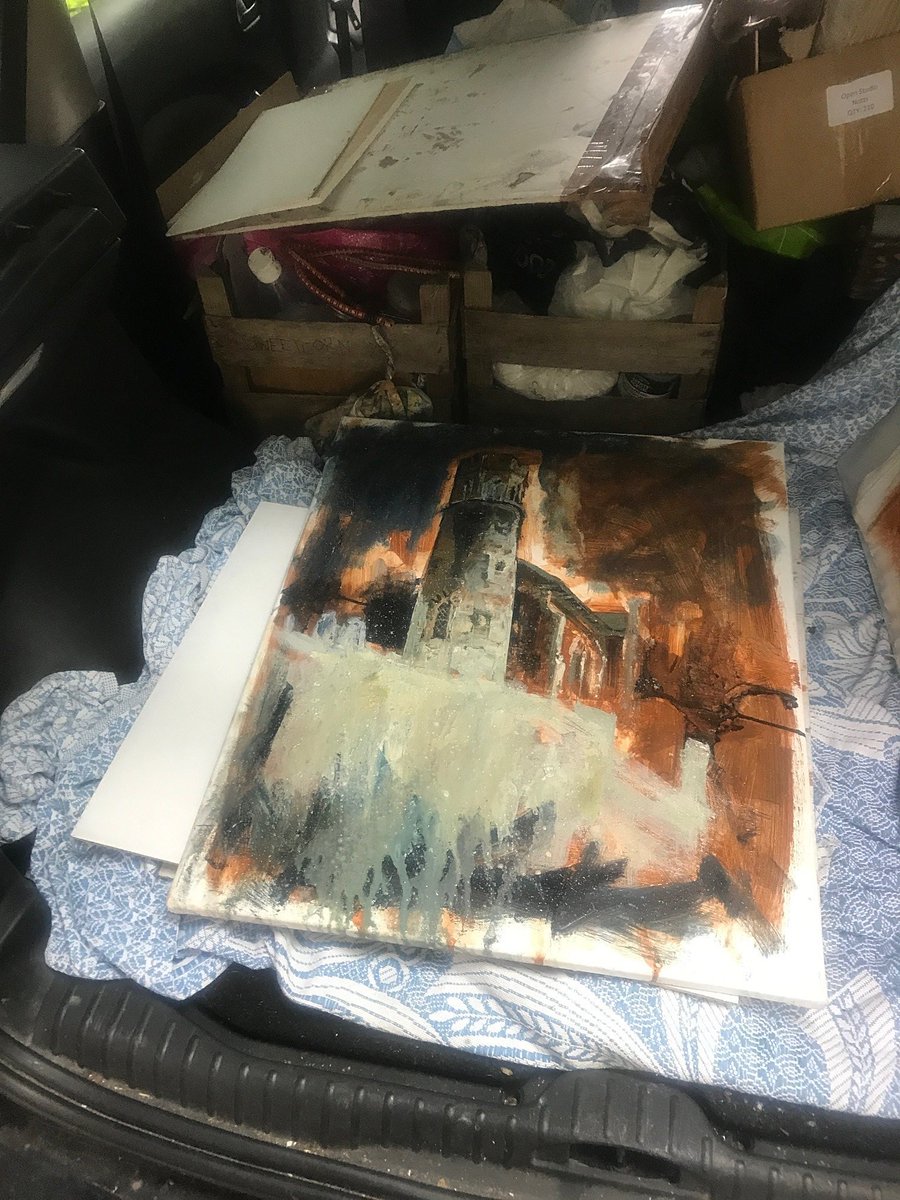 susanisaac's tweet photo. Day 7 of @paintoutnorfolk #PON2023 - 'Between Showers - St Maryโs Church, Bylaugh'. Rain came & went at roughly 1/2 hour intervals. I dried things off in the car & waited for gaps in the weather to push things forward!
#paintoutnorfolk #paintoutnorfolk2023 #paintout #norfolk #art https://t.co/bnU40KKavt