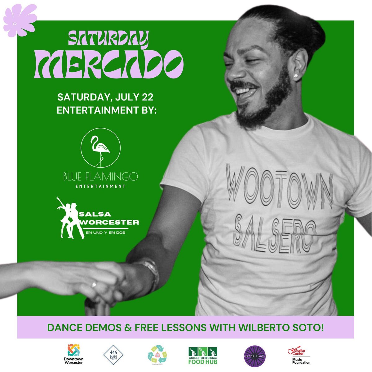 ksenseco's tweet image. Join us this Saturday from 12-4 pm in downtown worcester we will have special salsa lessons this week plus over 20 food, farmers, craft, and artisan vendors. Come join the #kommunity 🛍️♻️✨