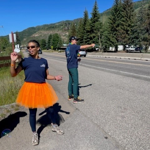 EmpowerToday's tweet photo. An enthusiastic bunch of Empower associates spent a day in Vail manning aid stations for @ChildrensColo's largest community fundraising event – the Courage Classic Bike Tour. Our team kept participants fueled with snacks, hydration and great energy. Great job, team! #EmpowerACTs https://t.co/u4a5xwbEWn