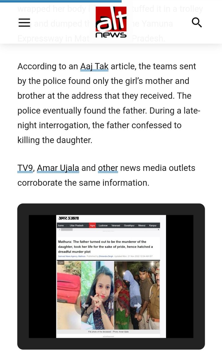 The woman in the photo was later confirmed as Aayushi Chaudhary from Delhi who had been murdered by her parents in November 2022. She was not a Manipur nursing student. 
This photo with the false claim was shared just days after clashes broke out in Manipur on 3 May.