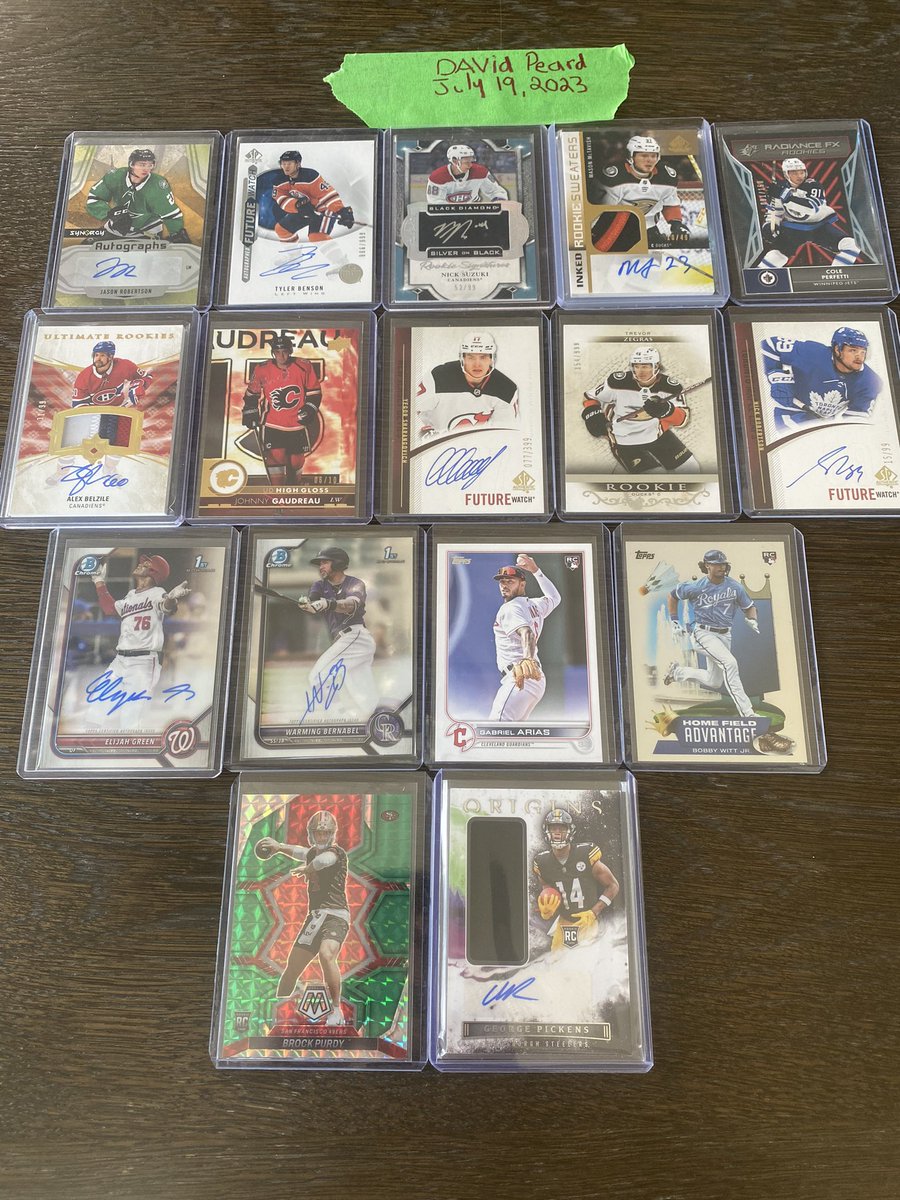 CanadianCardCo1's tweet photo. @cardboardbst Purdy $20
Pickens $40
Green $100
Bernable $50
Witt Jr. $60
Aries $5
Belzile $10
Johnny Hockey $25
Sharengovich $20
Robertson $40
Zegras $10
J. Robertson $70
Benson $5
Suzuki $140
Perfetti $15
McTavish $100

Price in 🇨🇦 https://t.co/j2iNXhbnHU