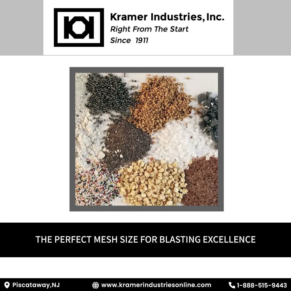 kramer_industry's tweet image. The Mesh Size or the particle size of the media influences the surface profile, texture, and aggressiveness of the blasting process. Contact the experts at Kramer Industries at buff.ly/3JxNuW4 to select the perfect mesh size.
#kramerindustries #blastmedia #meshsize