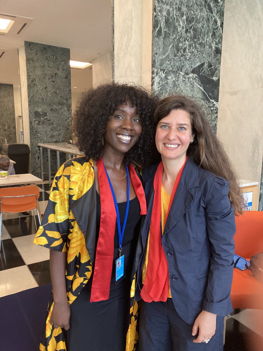 Excited to have met with Maria Nikolopoulou, Member of the Worker’s Group at the European Economic and Social Committee @EU_EESC for a bilateral meeting to advocate for women.

I was delighted to learn Maria is from Greece & speak a little Spanish too. Thanks @MariaNikolo! #HLPF