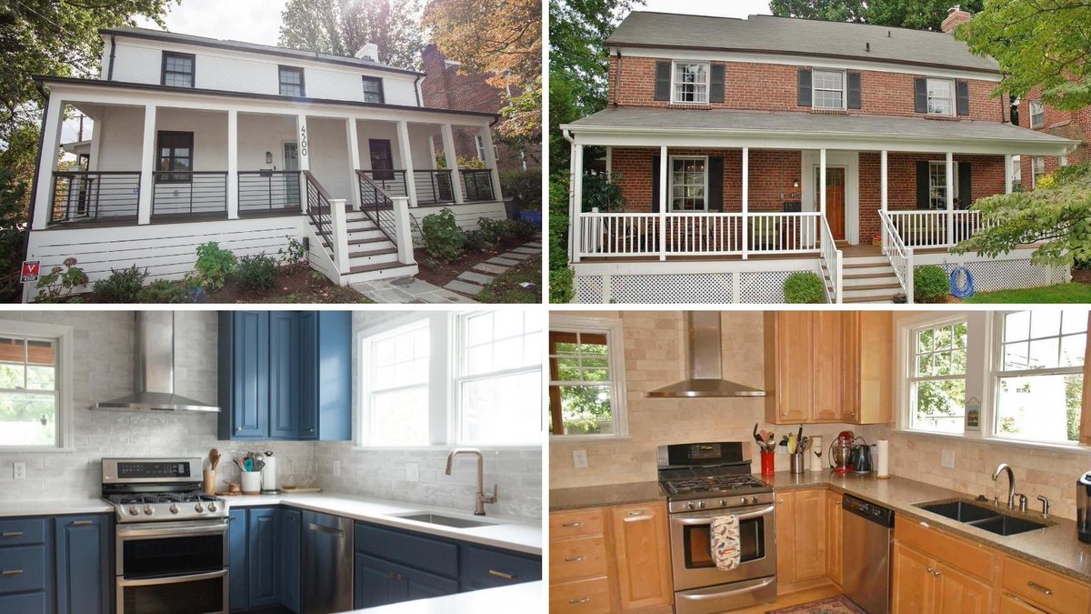 LeadsBHS's tweet photo. The cabinets in this Bethesda, MD home transformed what once what an average kitchen into a modern and sleek kitchen to die for! The exterior shutters were taken down, the exterior painted white and the porch was updated!

Stay tuned for more Before and After's this week! https://t.co/cZIivtbKfW