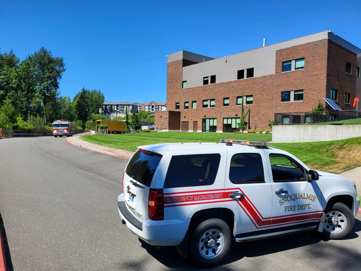 Crews are on scene at Snoqualmie Valley Hospital to assist with the helicopter transfer of a patient to a different area  hospital. If you notice a circling helicopter, it is associated with this transfer.