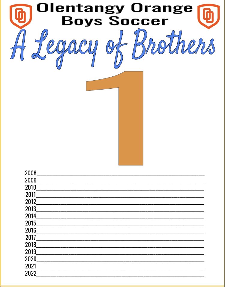 OOHSMensSoccer's tweet photo. Attention all Orange Boys Soccer Alumni…
“A Legacy Of Brothers” Alumni Soccer Game will be held at Orange on Saturday July 29, 5 pm. Hopefully on the new turf field! If not on our lovely grass fields.
#123Brothers #YCACH https://t.co/VHlDHnKf9D