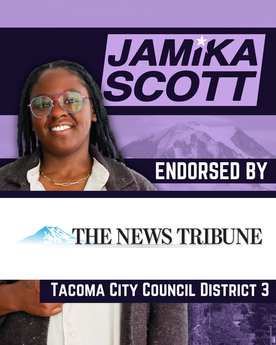 jamikafor3's tweet photo. I am excited to share that I have been endorsed by The News Tribune Editorial Board. https://t.co/KQlJYJvDFL