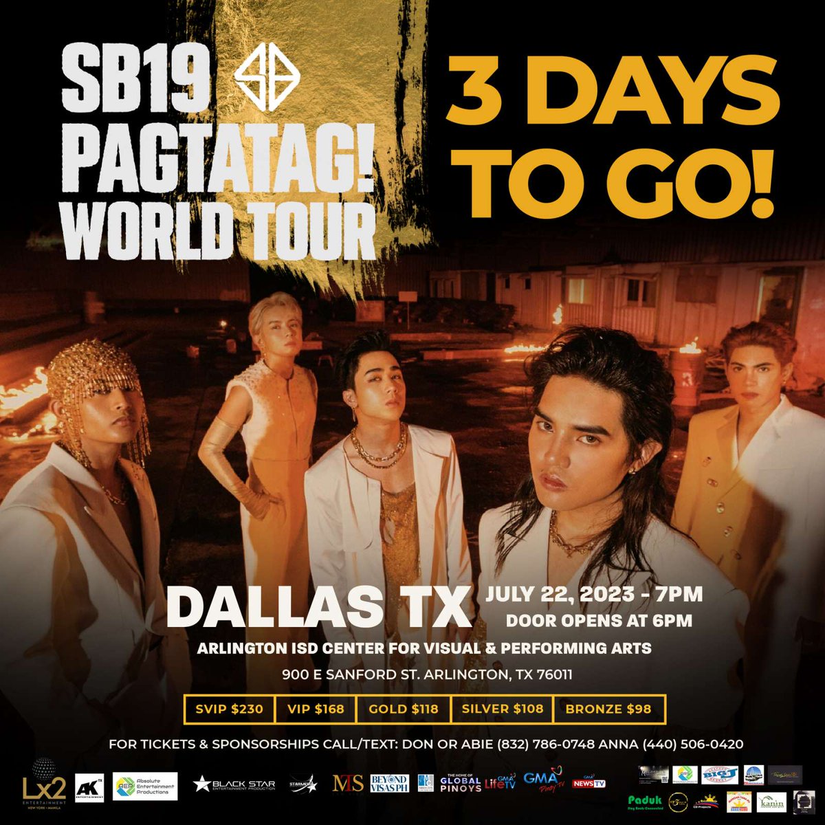 Lx2Ent's tweet photo. 3 days to go!

Have you secured your tickets yet?

Don't miss your chance to witness this unforgettable concert! Grab your tickets now and be in for an epic night full of overflowing excitement and incredible performances! @SB19Official https://t.co/2C7klhZS9e