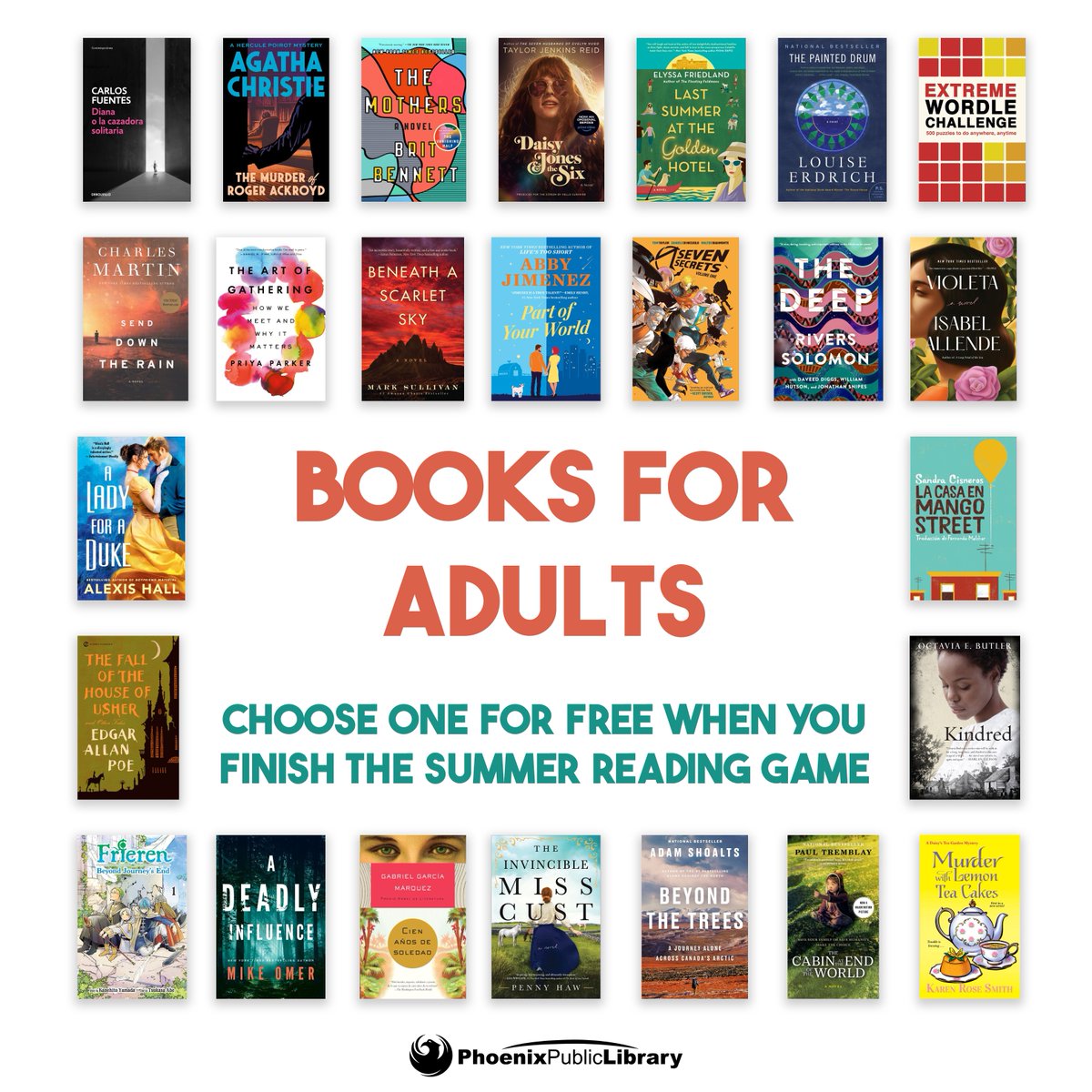 PhxLibrary's tweet image. Keep on reading! Log your minutes &amp;amp; look forward to a FREE BOOK when you finish the #SummerReadingGame. Take a look @ the great titles you can choose. The game ends on 8/1, so keep up the good work! Ready… set… #AllTogetherNow! bit.ly/2ps9plA