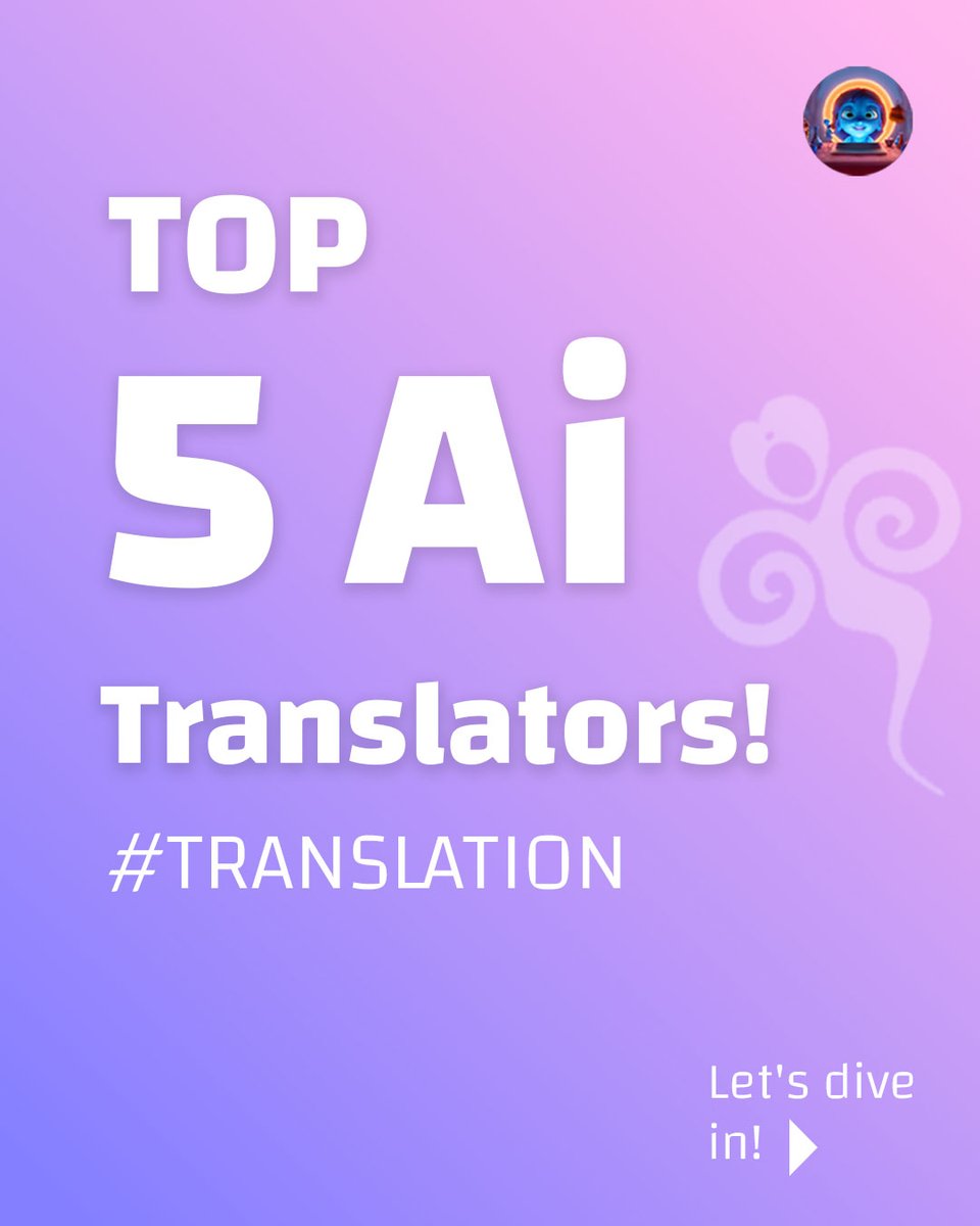 theaijini's tweet photo. Translation made easy! Explore the top 🔝 5 AI tools that will revolutionize the way you communicate across languages. 🌎 #AITranslation #TranslationTech #AIinTranslation #MachineTranslation https://t.co/TQDw6Oy9mC