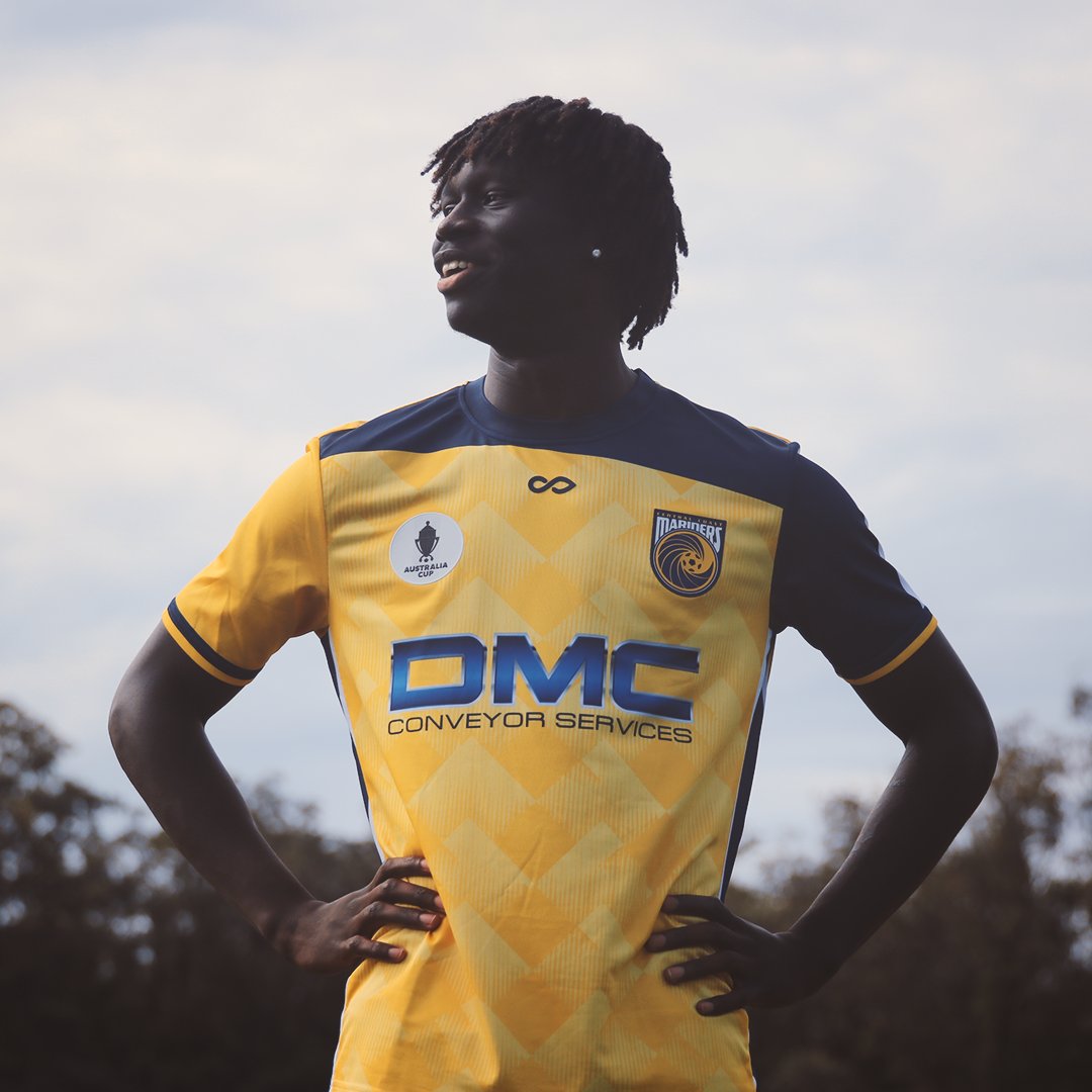 CCMariners's tweet photo. A closer look at our new Australia Cup threads, including our goalkeeper kit! Proudly featuring DMC Conveyor Services on the front! 🪡🔎

Pre-order now 👉 https://t.co/Wd6Cy3nPll

#CCMFC #BeOurMate https://t.co/XYwbpUSm63