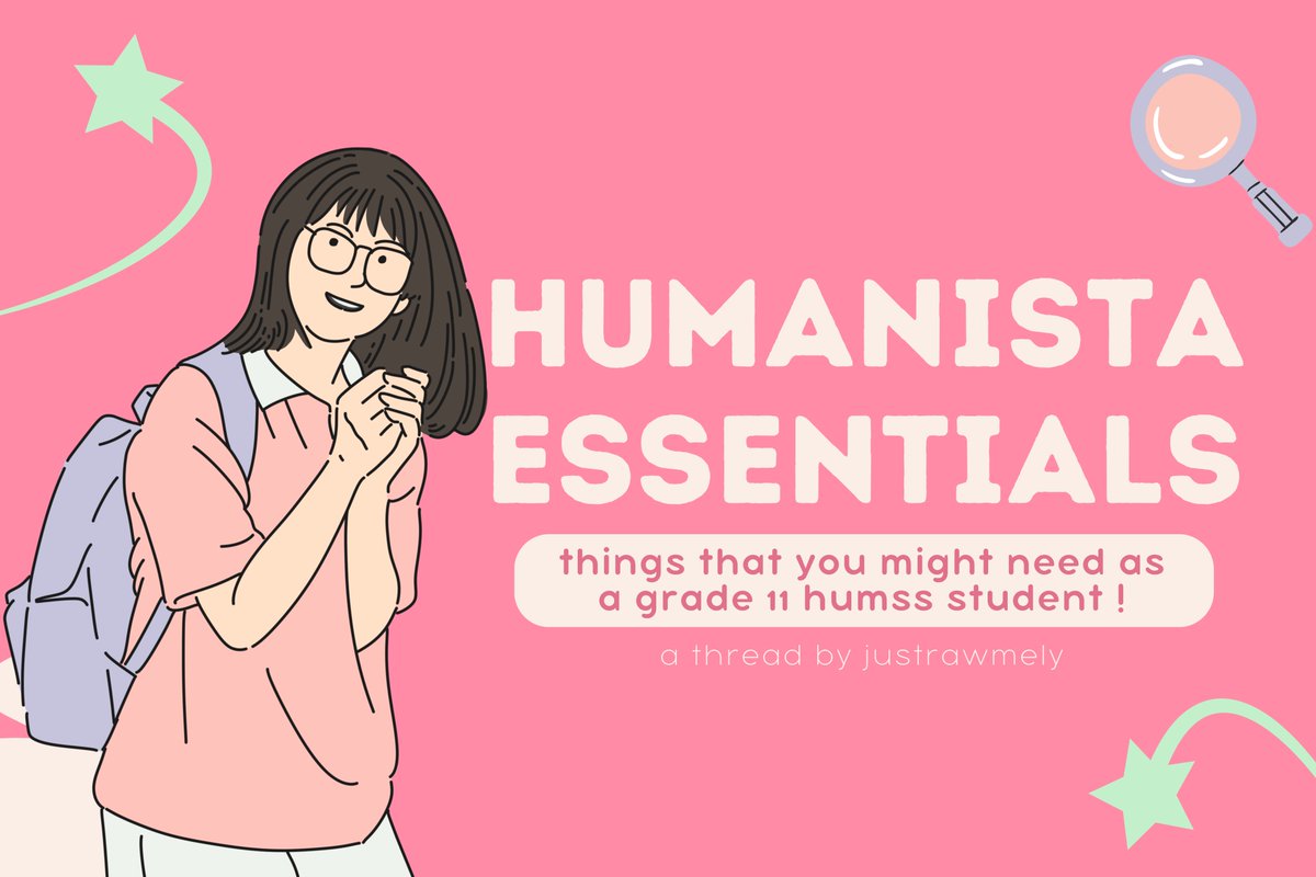 🌷‧₊˚ ⋅♡ HUMANISTA ESSENTIALS 𓂃 ࣪ ִֶָ.

 — a thread of school supplies / things you might need as a grade 11 humss student (or shs student in general) 

[#studytwt #studytwtph]