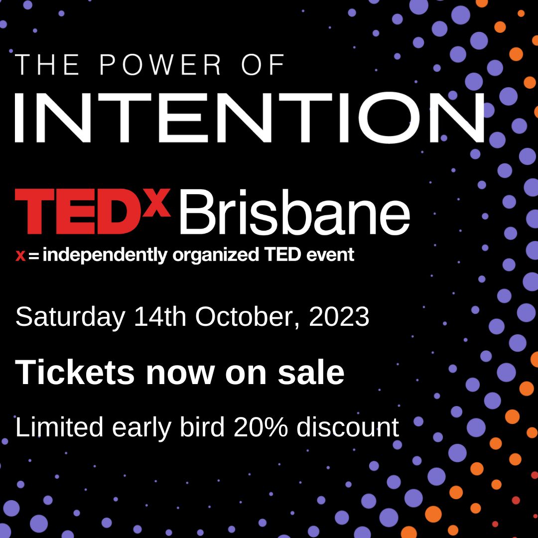 TEDx Brisbane returns for 2023 on Sat 14 October at the Edmund Rice Performing Arts Centre for a full day of speakers, performers, and amazing ideas! Limited early bird special offers 20% off! Grab yours today events.humanitix.com/tedxbrisbane-2…. #tedx #ted #tedtalk #brisbane #TEDxBrisbane