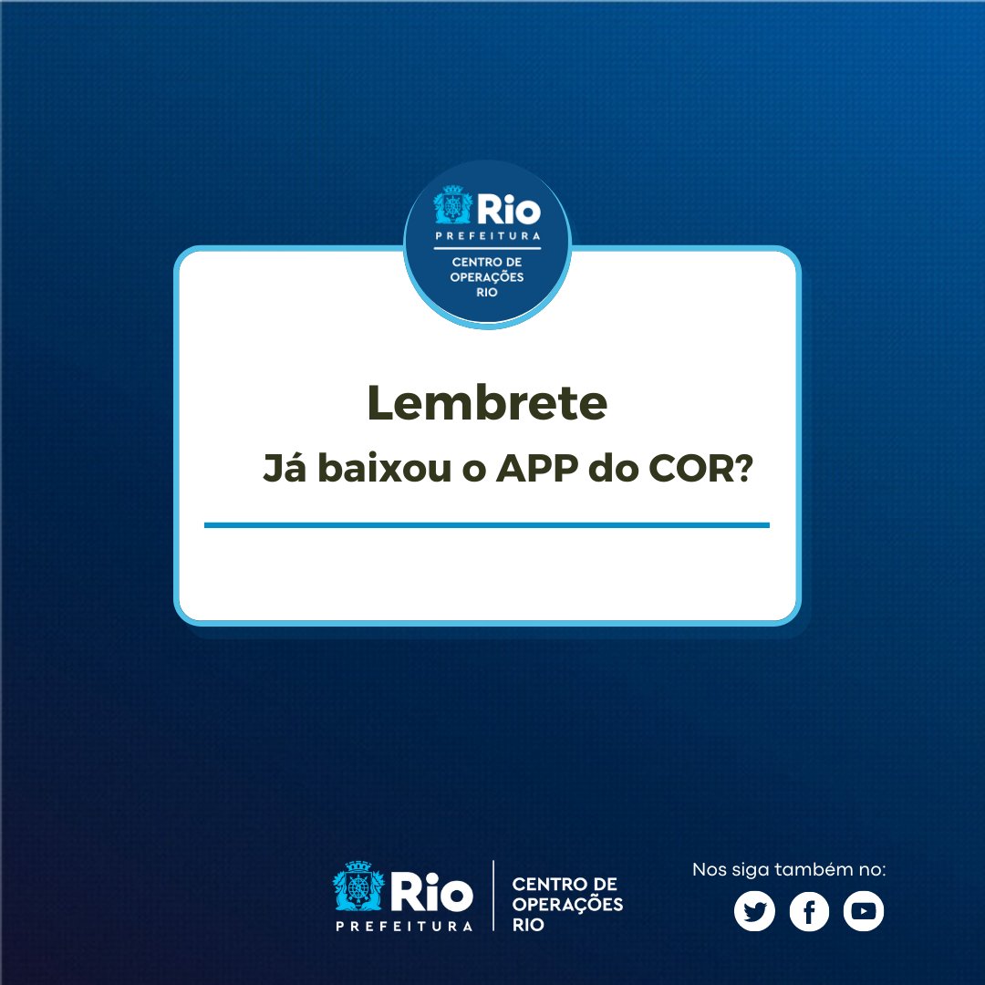 Centro de Operações Rio on X: APP