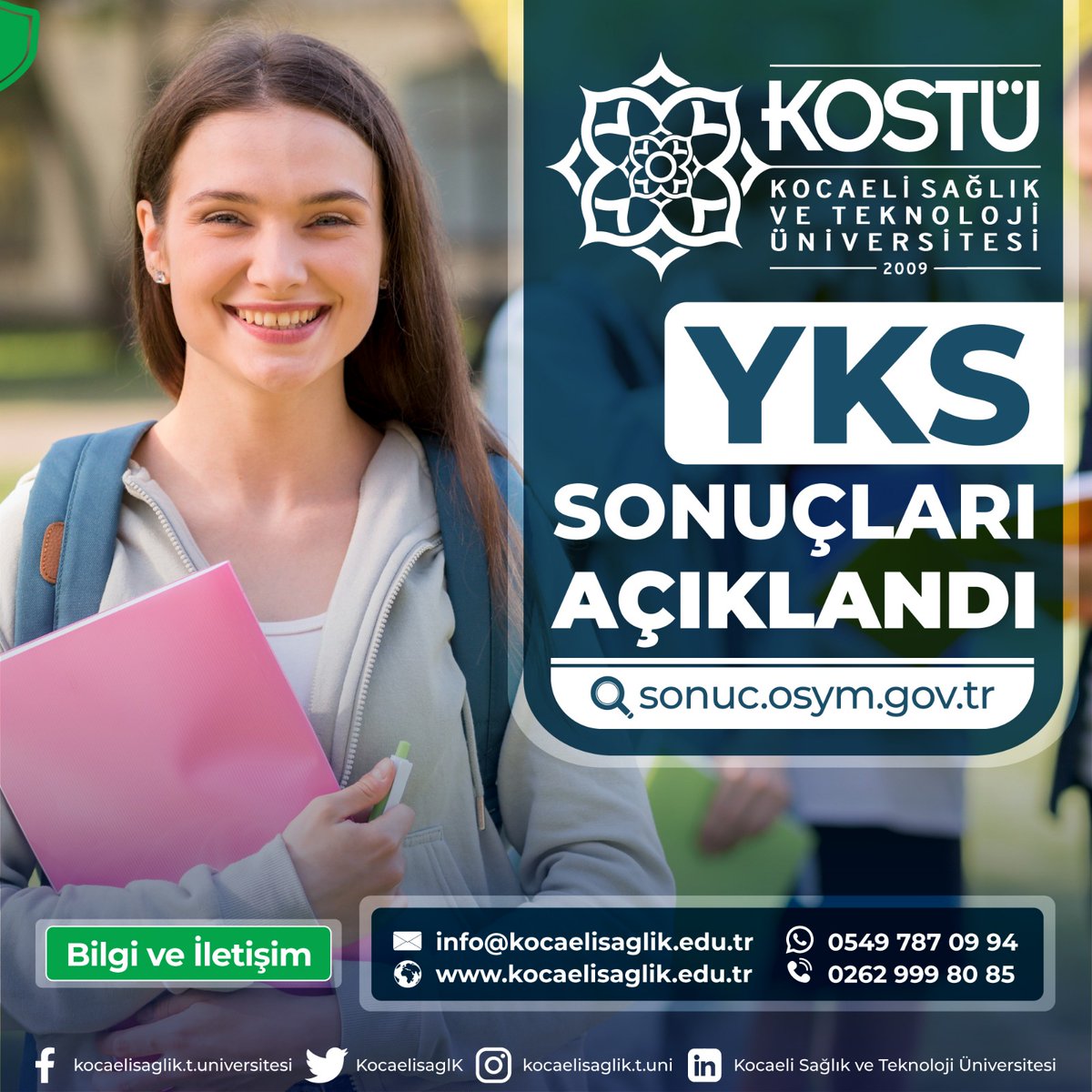 2023 Yükseköğretim Kurumları Sınavı (YKS) sonuçları açıklandı.

<a href="/talipemiroglu/">Dr.Talip EMİROĞLU</a> <a href="/muzaffer_elmas/">Muzaffer Elmas</a>

#yks2023
#kostü
#kocaelisağlıkveteknolojiüniversitesi