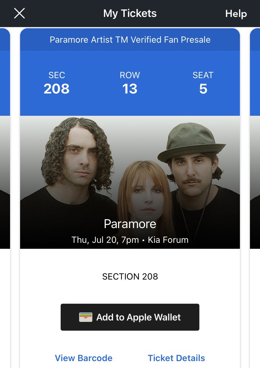 hangeslefttoe71's tweet photo. selling 2 upper bowl tickets for 07/20 Kia Forum LA. section 208,row 13 for $100-$110 each (got them during presale and don't want to charge higher bc of the economy LOL) PM for serious inquiries only!! 
#Paramoretickets #kiaforum #paramore https://t.co/8eFChcWEua