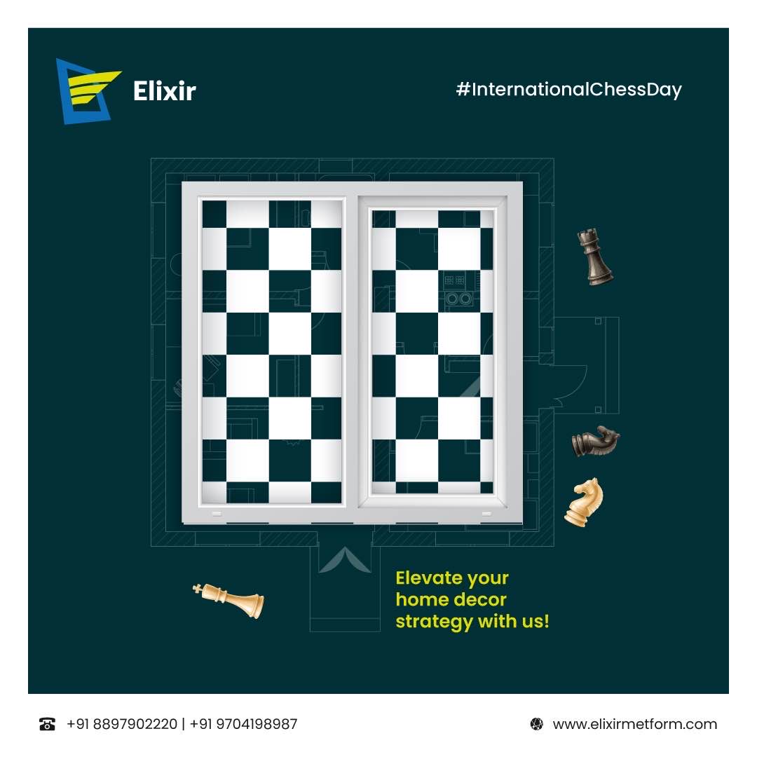 Elixir_Met_Form's tweet photo. Elevate your home decor strategy with us!
International Chess Day!

#Chess #ChessDay #ChessDay2023 #InternationalChessDay #PpGiWindows #GiWindows #RollformingTechnology #ColourCoatedWindows #MadeOfSteel #SteelWindows #ppgi #Windows #Doors #Aluk #AluKIndia #ElixirMetForm https://t.co/57t7fUISU0