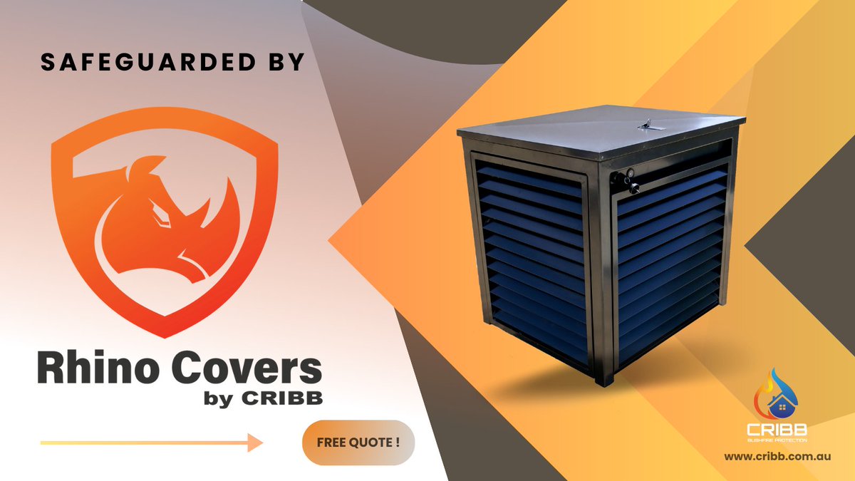 CribbBushfire's tweet photo. All Cribb Bushfire Protection systems trust Rhino Covers to guard the heart of the system.

- Innovative louver angle to reduce ember penetration
- Sleek refined look, while withstanding harsh elements
- Designed for easy service
- Key start option
- Digital battery voltmeter https://t.co/4j2PpjUvOG