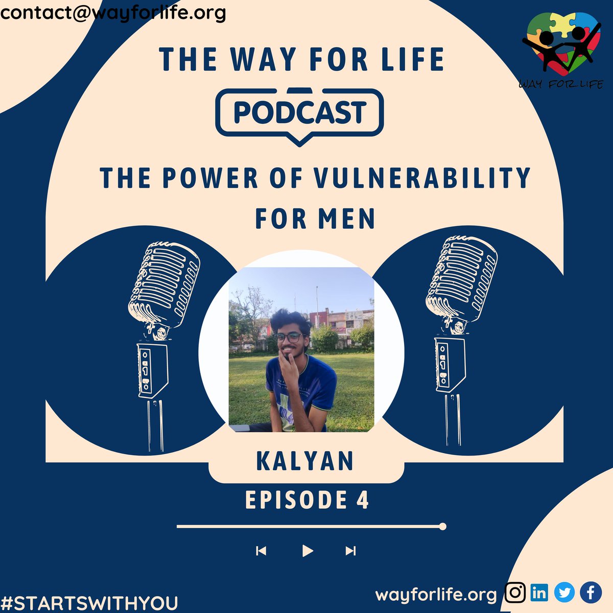 In Episode 4 of the Way For Life podcast, we unravel how being emotionally vulnerable, contradictory to what is usually believed by society, can be a strength.
open.spotify.com/episode/7CeGFM…

#powerofvulnerability #mensmentalhealth #emotionalexpression #podcast #audio #wayforlife