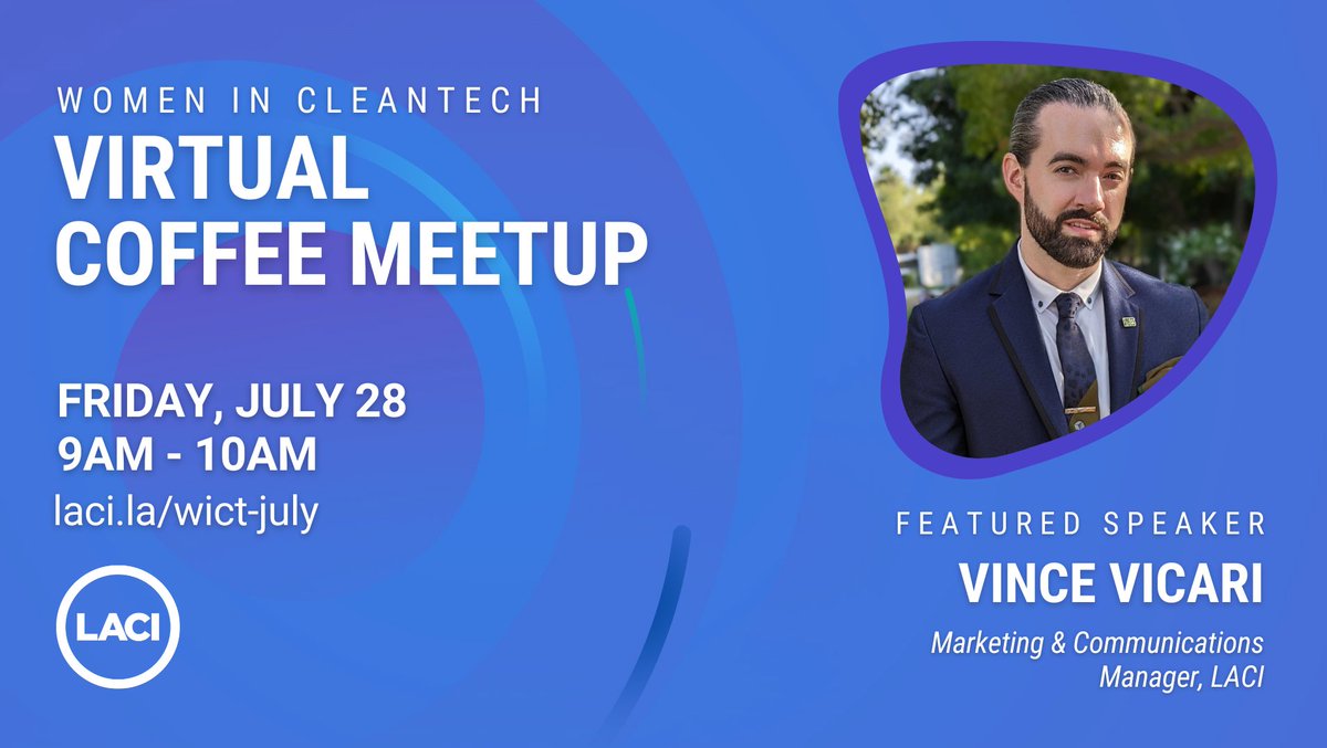 Join <a href="/laincubator/">LACl</a> for their next Women In Clean Tech virtual meet up! Friday, July 28, at 9 AM PST. 

Register here: laincubator-org.zoom.us/meeting/regist…