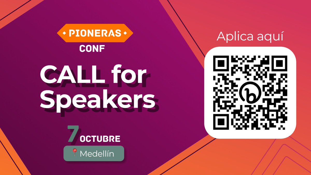 ¡Buscamos speakers apasionadas por el mundo tech que quieran inspirar y enseñar a otros con su charla. Participa con charlas de Diseño web, Backend, Data, UX|UI, soft skills y más, este 7 de octubre.

¡#HazloComoMujer! Ingresa aquí hasta el 15 de agosto: sessionize.com/pionerasconf-2…
