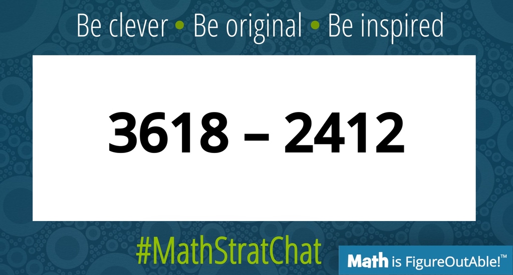 It's time for #MathStratChat!Rules: post your favorite or a clever solution! It's also fun to comment on other's strategies.

Tell us about your reasoning. Like/Retweet so others can see! 

#MTBoS #ITeachMath #MathIsFigureOutAble #Elemmathchat #MSmathchat