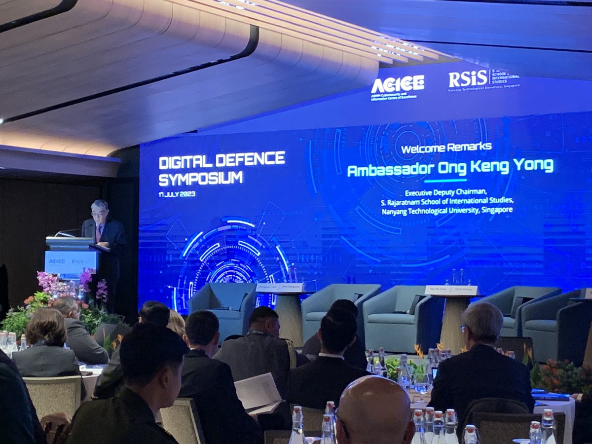 jollyman3's tweet image. Welcome Remarks by Ambassador Ong Keng Yong, Executive Deputy Chairman of RSIS, at the Digital Defence Symposium #RSIS #ACICE #digitaldefence #CyberSecurity #Disinformation #ASEAN #ADMM 

rsis.edu.sg/rsis-speeches-…