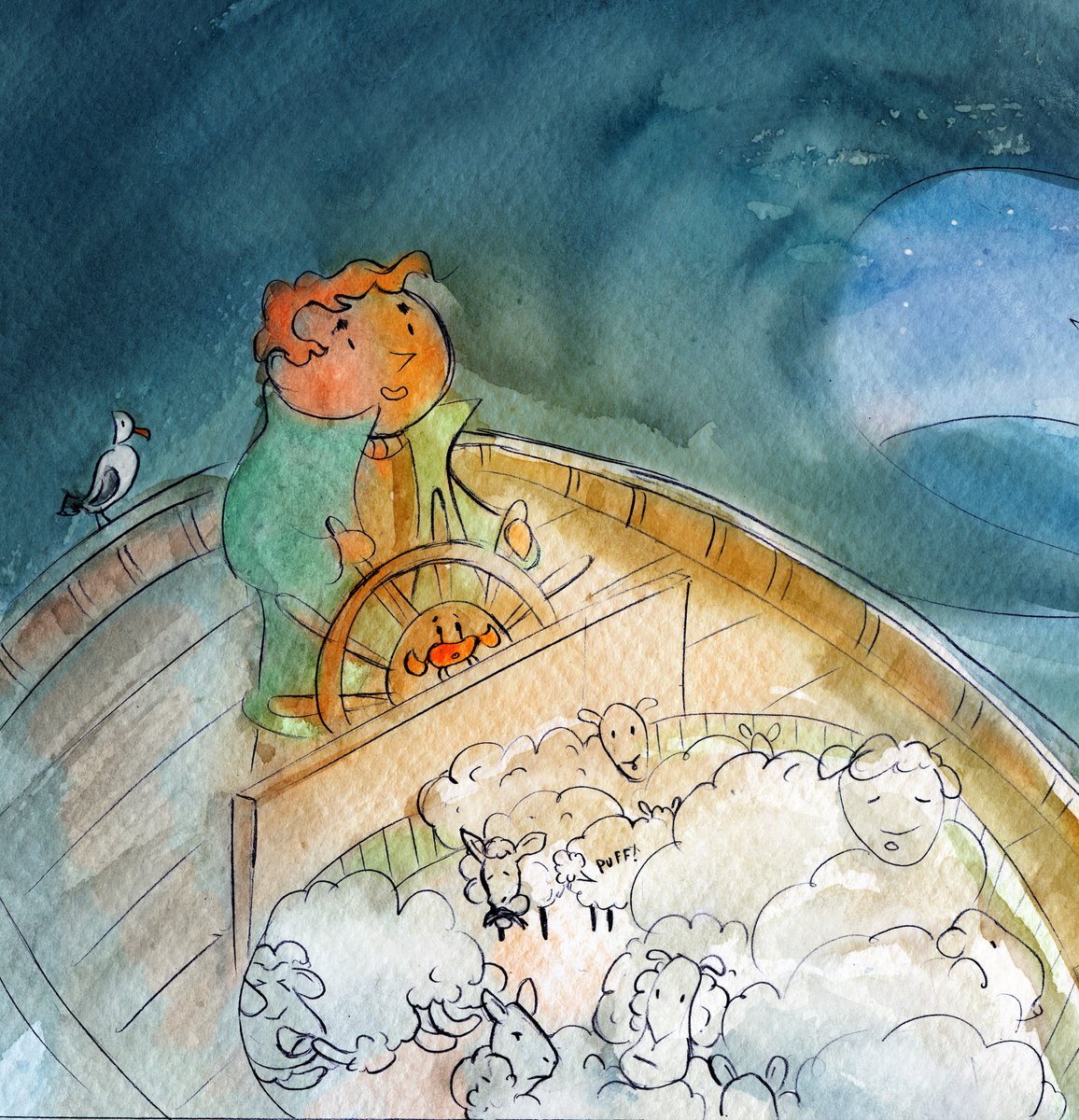 JulioCastroPS's tweet photo. Process in stages of a recent illustration! Watercolor and some digital retouching. What do you think? Not yet defined the final.

#fantasy #kidlitart #kidlit #ink #childrenillustration #childrensbooks #watercolor #picturebook #WIP https://t.co/b8ZAea3myE