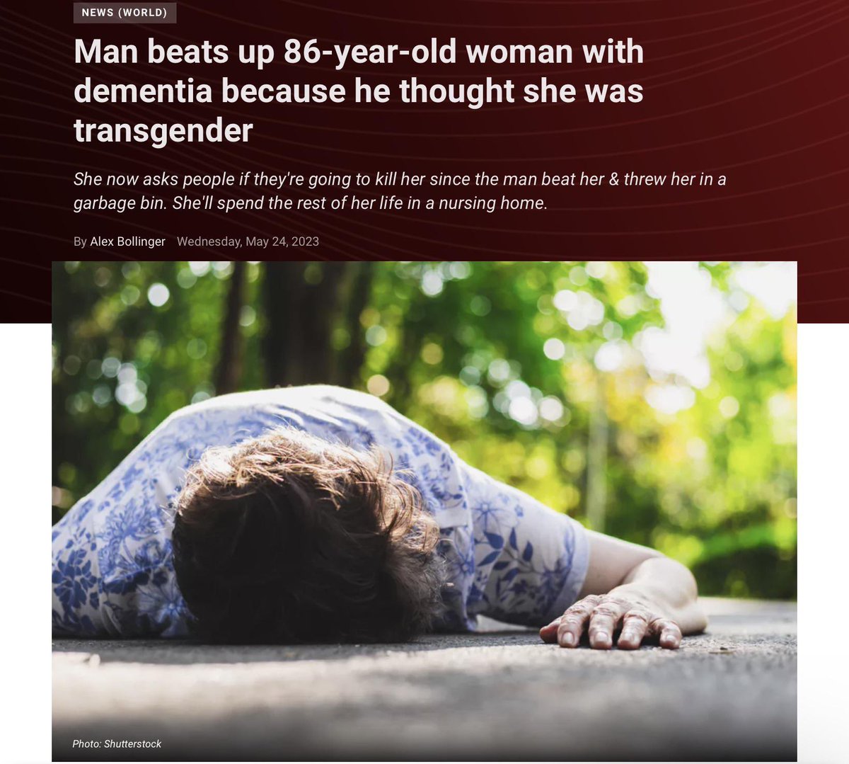 How can people be so heartless, so EVIL? No one deserves the trauma this woman experienced and will now shoulder.

Rhetoric isn’t harmless—it’s dangerous and lethal. Every piece of human garbage who has stoked trans panic bears responsibility for situations like this.