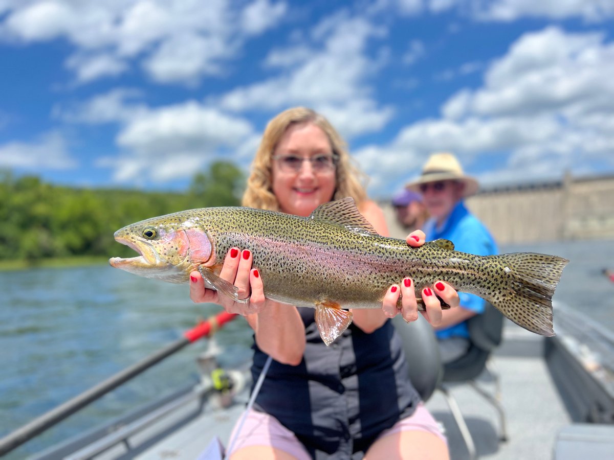 KATVNews's tweet photo. Today's #WednesdayWhoppers was sent in by Timbi West, showing off her 24-inch #Rainbow #Trout that was caught on the #WhiteRiver at Gaston's.
#ChimeIn with your #WednesdayWhopper by visiting here: https://t.co/LybrC67bwa | #arnews #arkansasgameandfish https://t.co/CGxMIBh4MT
