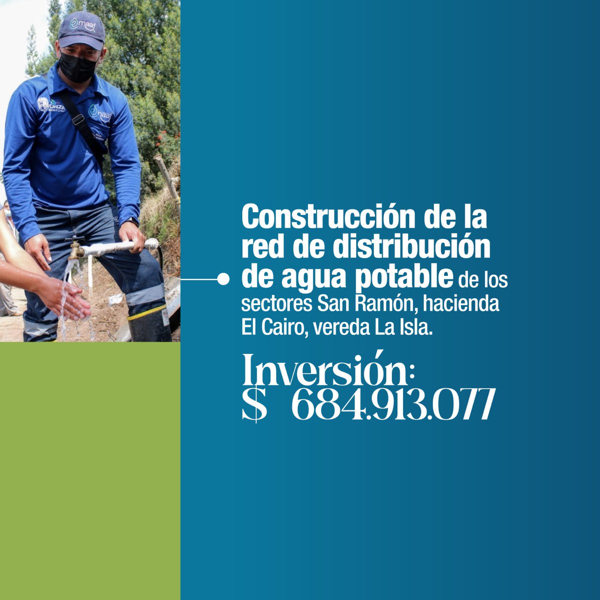 emaafesp's tweet photo. #FunzaRindeCuentas2022📌
Con una inversión de $11.823.271.484, la #Emaaf ha logrado llevar agua potable a zonas rurales, aumentar la autosuficiencia hídrica del municipio y construir nuevas redes de alcantarillado. Todo esto, pensando en brindar bienestar a las familias funzanas. https://t.co/o1LSujTemc