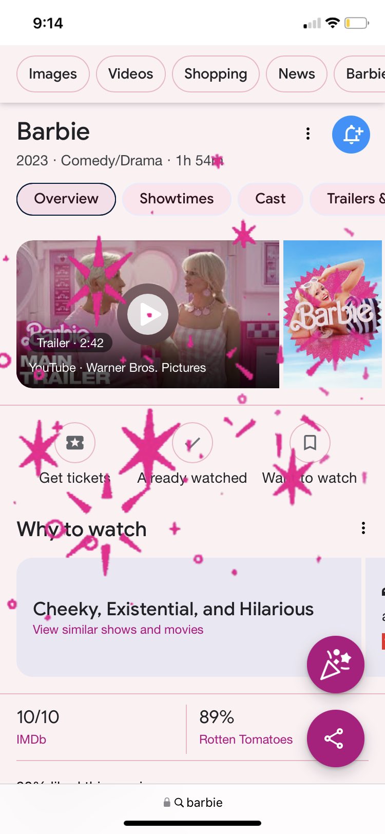 Barbie google search sales