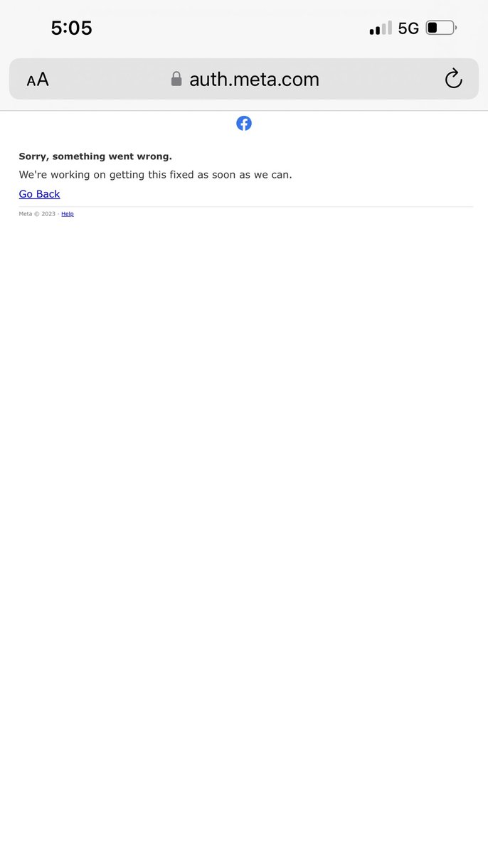 Major_Pectorals's tweet photo. @MetaQuestHelp Everytime I try logging into the app this is what I get. I created my meta account through Facebook, and when I try logging in this is what I get. https://t.co/JHVnQPZ8v4