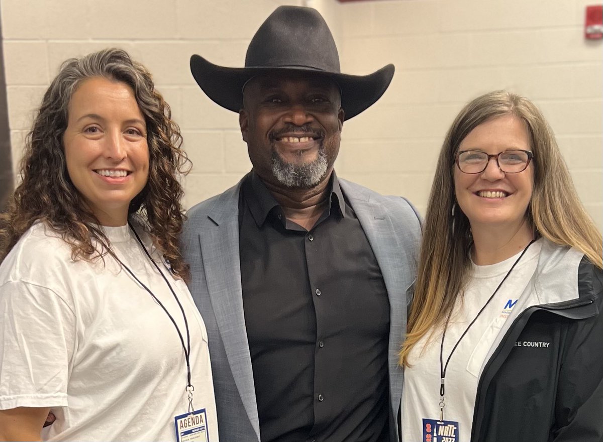 A couple of rookie @SolutionTree Associates with the one and only @unfoldthesoul at #NATC2023 

Thank you @unfoldthesoul for delivering an inspiring keynote and breakout sessions! 

#StartWithTheCROWN
#RuthlessEquity