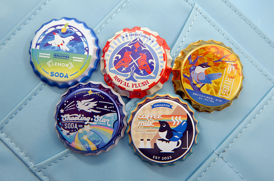 crowlets's tweet photo. preorders are now up for my bottlecap button restocks, alongside an entirely new set - thanks for the patience! https://t.co/PpHXnH8s1r