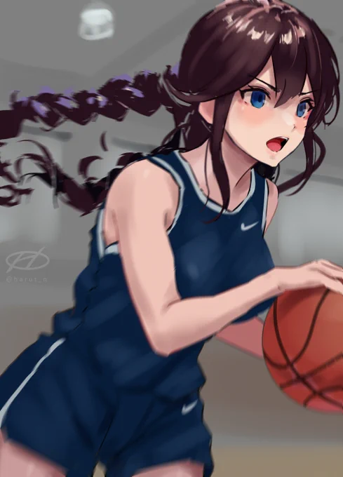 ひどく暑い体育館 部活に打ち込む能代 まぶしかった放課後  #艦これ版深夜の真剣お絵描き60分一本勝負 #艦これ版真剣お絵描き60分一本勝負_20230719