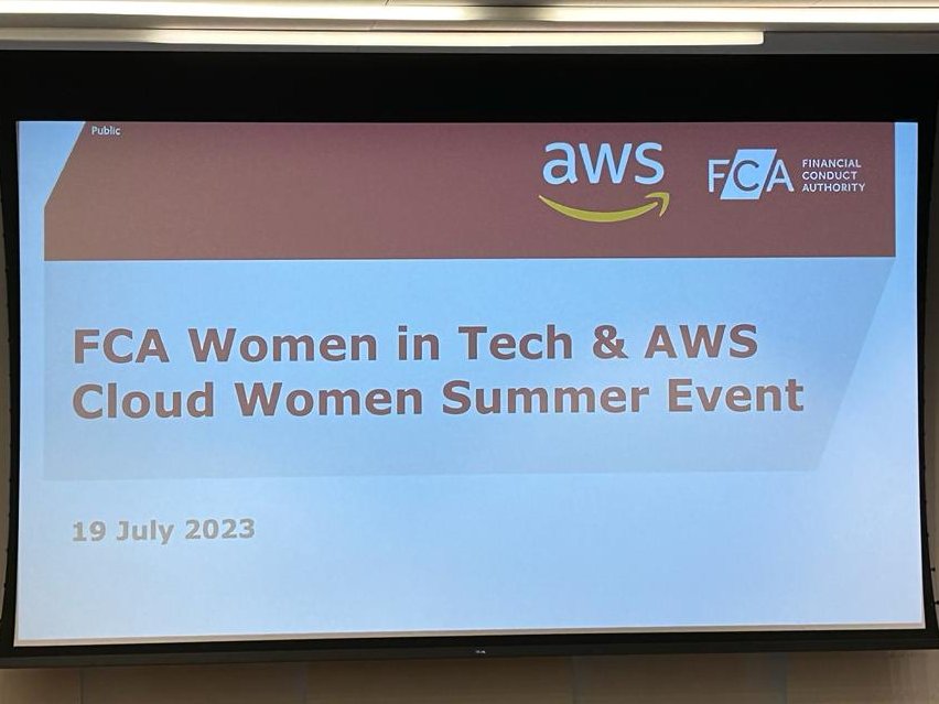 SandhyaInTech's tweet image. Another formidable evening spent with our amazing @awscloud Cloud Women - UK community! This time Amazon Web Services (AWS) partnering with @TheFCA hosting the FCA Women in Tech & AWS Cloud Women Summer Event filled with talks on Data, Technology, and Innovation.