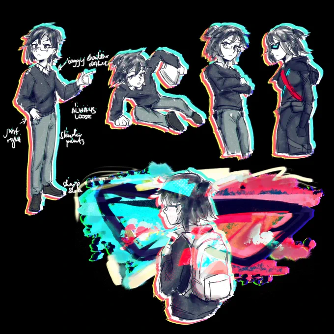 spiderverse sona doodles + short glitch effect anim from da alt
