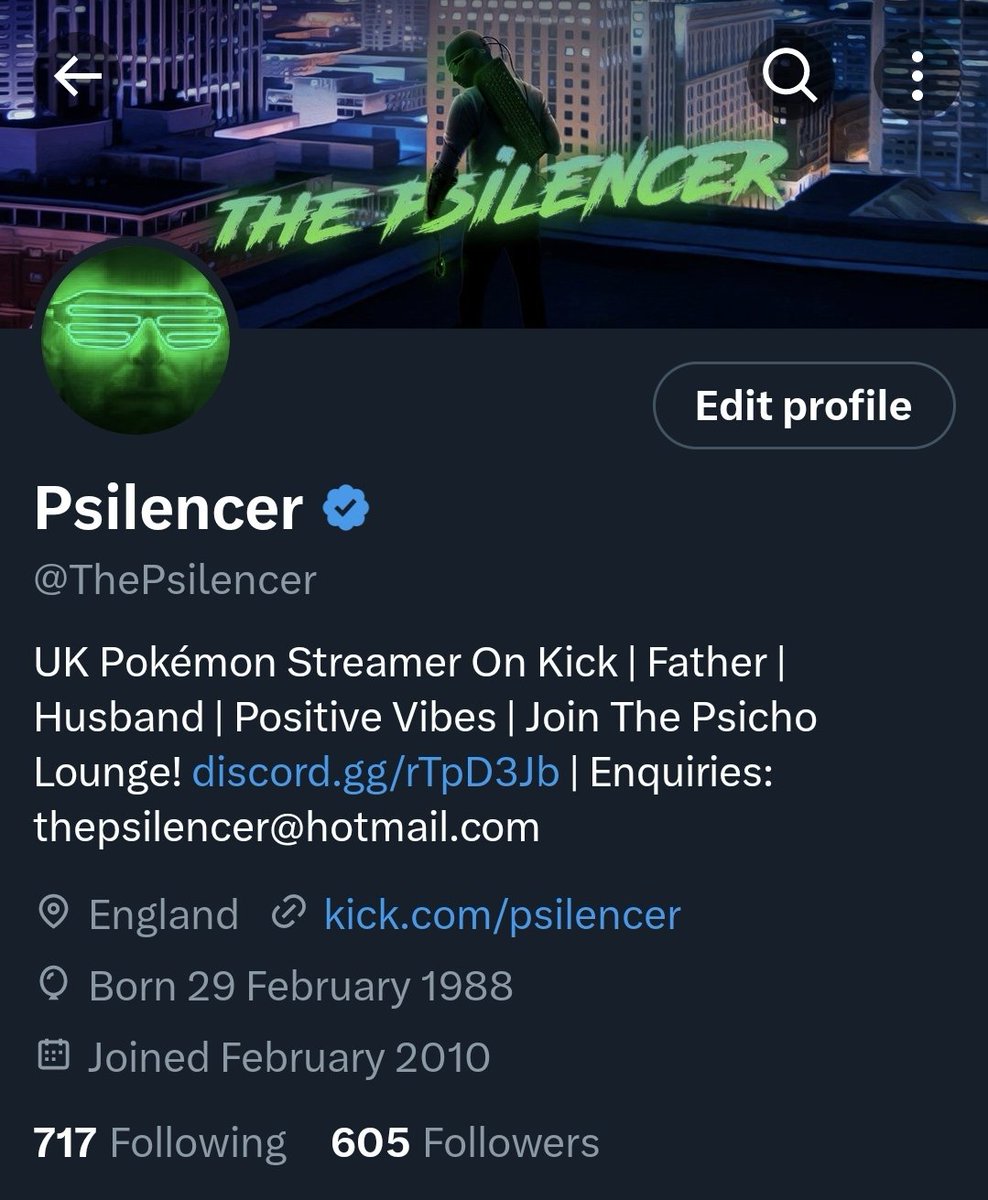 ThePsilencer's tweet photo. One last thing before bed!
HUGE THANK YOU!! 600 followers on #Twitter is massive! You guys are incredible π₯
192 followers on @kick too!! Can we get to 200?!
Honestly, mad love to this amazing community!π
#SYLC #SupportYourLocalCreator #kick #KickStreaming #streamer https://t.co/mnQlgUPVY3