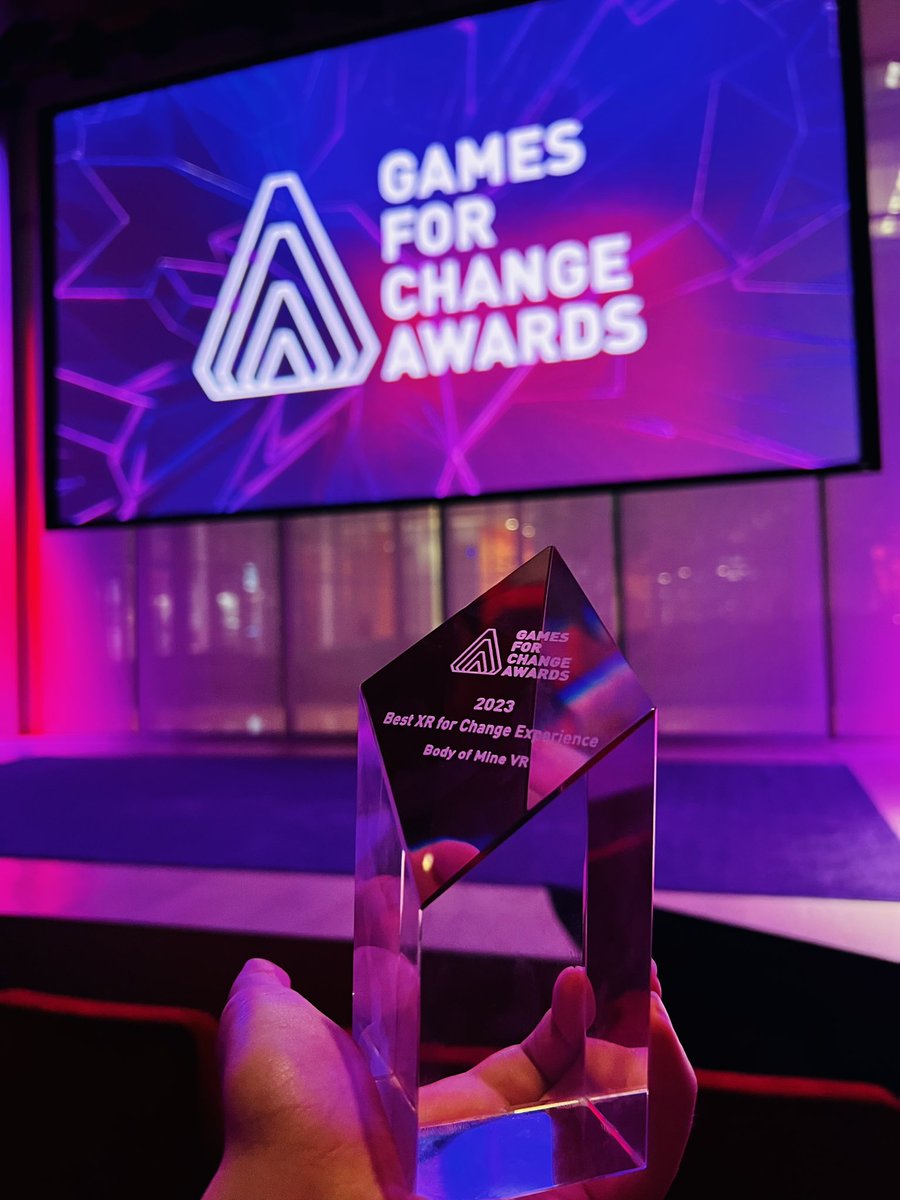 c_kostopoulos's tweet photo. WE WON BEST XR FOR CHANGE @G4C ‼️💗‼️🏳️‍🌈🏳️‍⚧️ Thank you thank you thank you to everyone who has supported Body of Mine in one way or another!!!! https://t.co/szt3RKdQMK