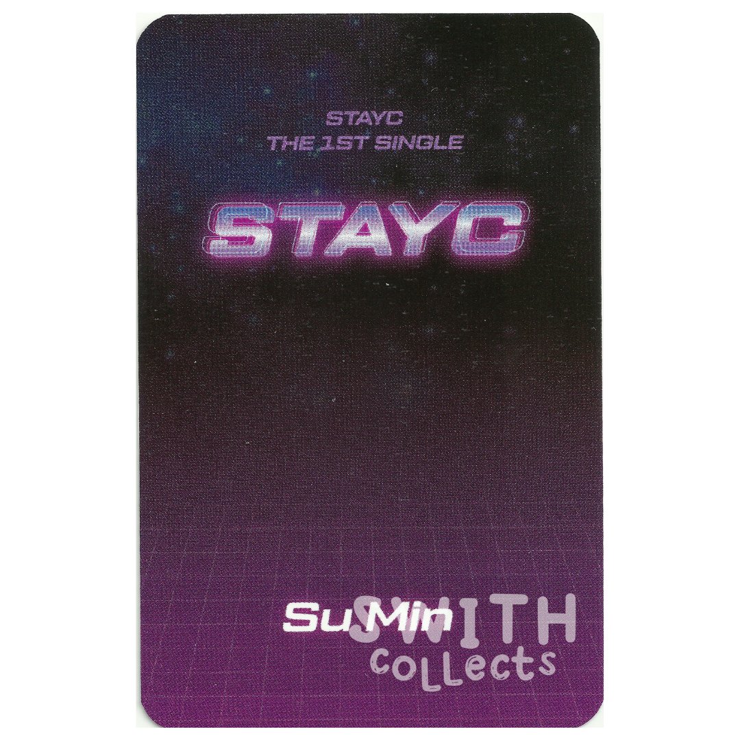 SWITHCollects's tweet photo. STAYC 08 - Sumin STAR TO A YOUNG CULTURE MyMusicTaste POB  

Era: So bad/STAR TO A YOUNG CULTURE 
Retailer: MyMusicTaste (MMT) 
Round: 1 of 1 
Card Type: Pre-order Benefit Notes: NA

#staycpcscans #swithcollects #staycphotocard #Sumin #수민 #STAYC #kpopscans #staycscans https://t.co/R7IHLks77B