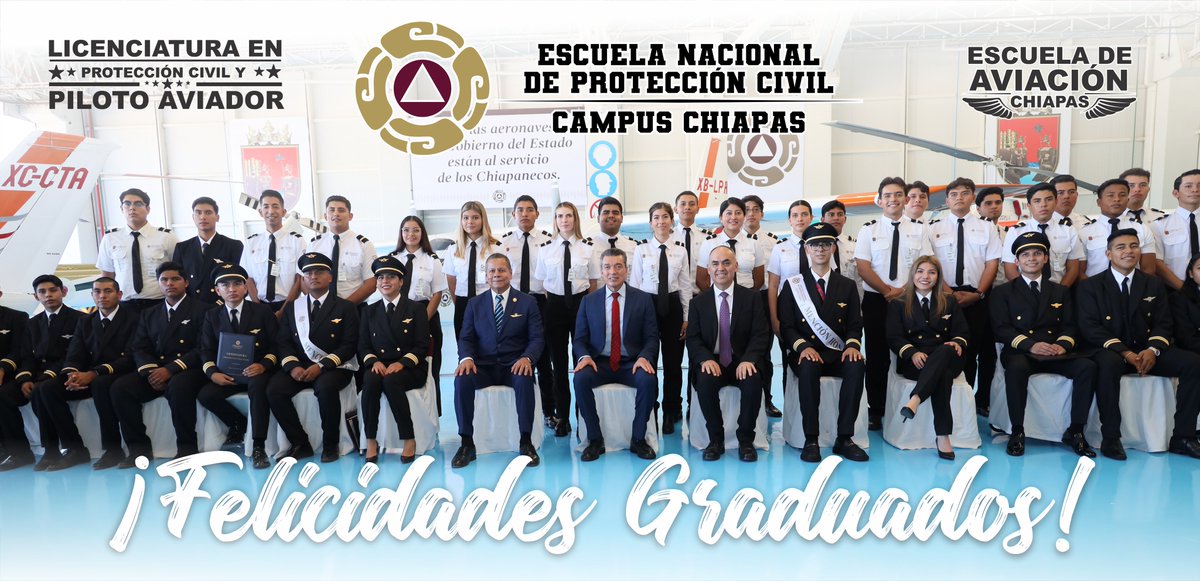 Enaproc's tweet photo. Gracias a la visión del Gobernador @RutilioEscandon,hoy se suma al sector aeronáutico la 1ª.Gen. de Licenciados en #ProtecciónCivil y #PilotoAviador. @LuisMaGaMo
#EscuelaDeAviaciónChiapas #AVSEC #SAFETY #FACTOR #AviationSecurity #Flight #Flighttraining #aviation #aviacion #volar https://t.co/jAJ4Ecm4fC