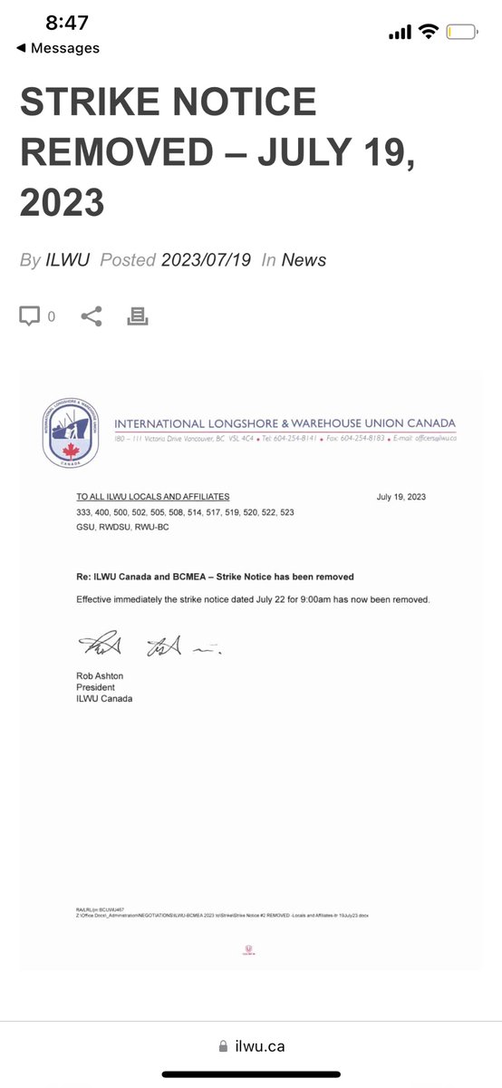 Marco_Vigliotti's tweet photo. ILWU Canada has rescinded its strike notice #BCStrike #cdnpoli https://t.co/jac0qHK8z7