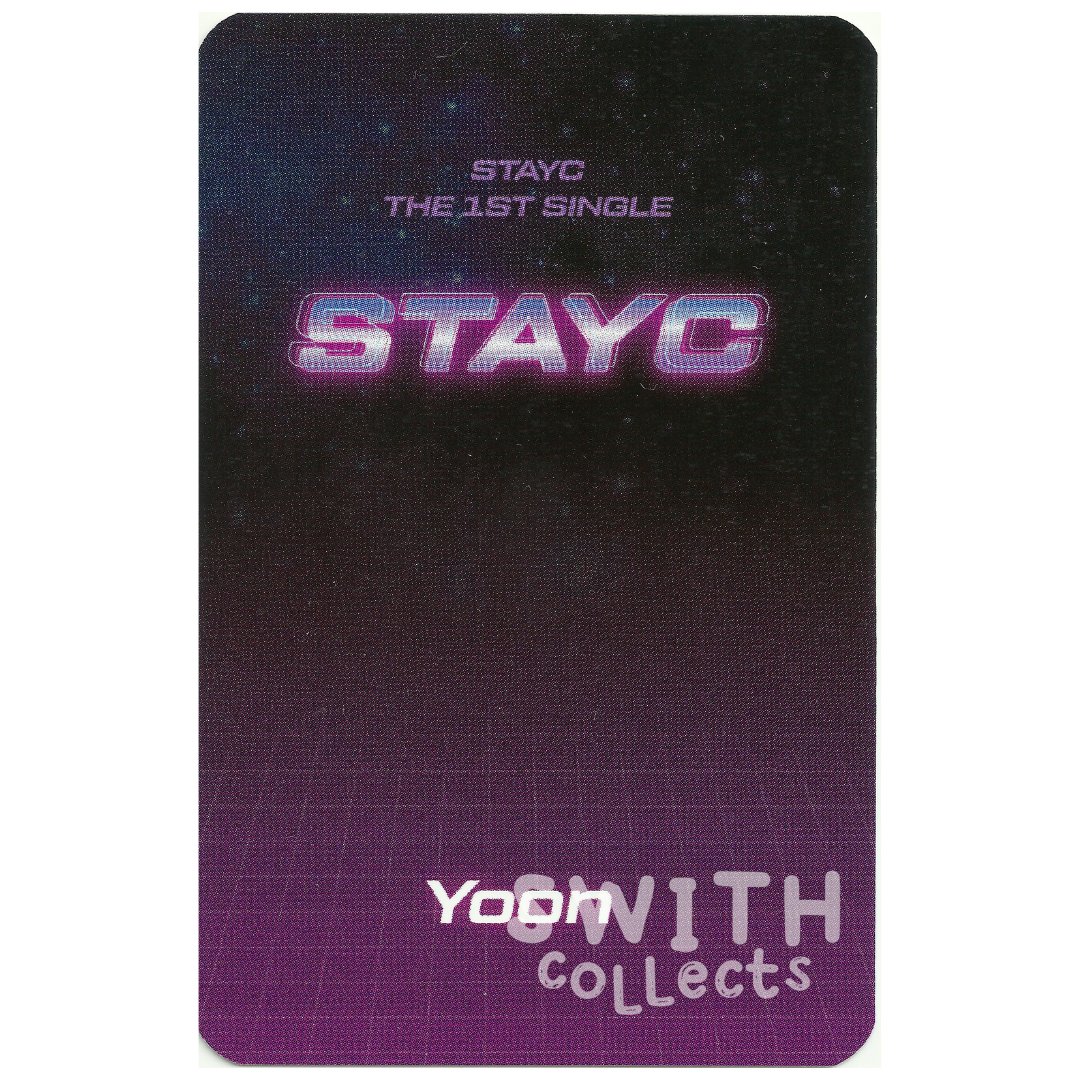 SWITHCollects's tweet photo. STAYC 08 - Yoon STAR TO A YOUNG CULTURE MyMusicTaste POB    

Era: So bad/STAR TO A YOUNG CULTURE  
Retailer: MyMusicTaste (MMT)  
Round: 1 of 1  
Card Type: Pre-order Benefit

#staycpcscans #swithcollects #staycphotocard #STAYC #Yoon #윤 #kpopscans #staycscans https://t.co/dWF3nfAmh6