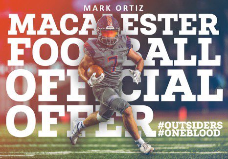 After a great Zoom call with @Phil_Nicolaides, I’m proud to announce an offer from @MacalesterFB! @HCRedDevilFB @PrepRedzoneIL @DeepDishFB @TheCoachHolman @EDGYTIM @LemmingReport @lemminginsider @HSFBscout @rymcq65