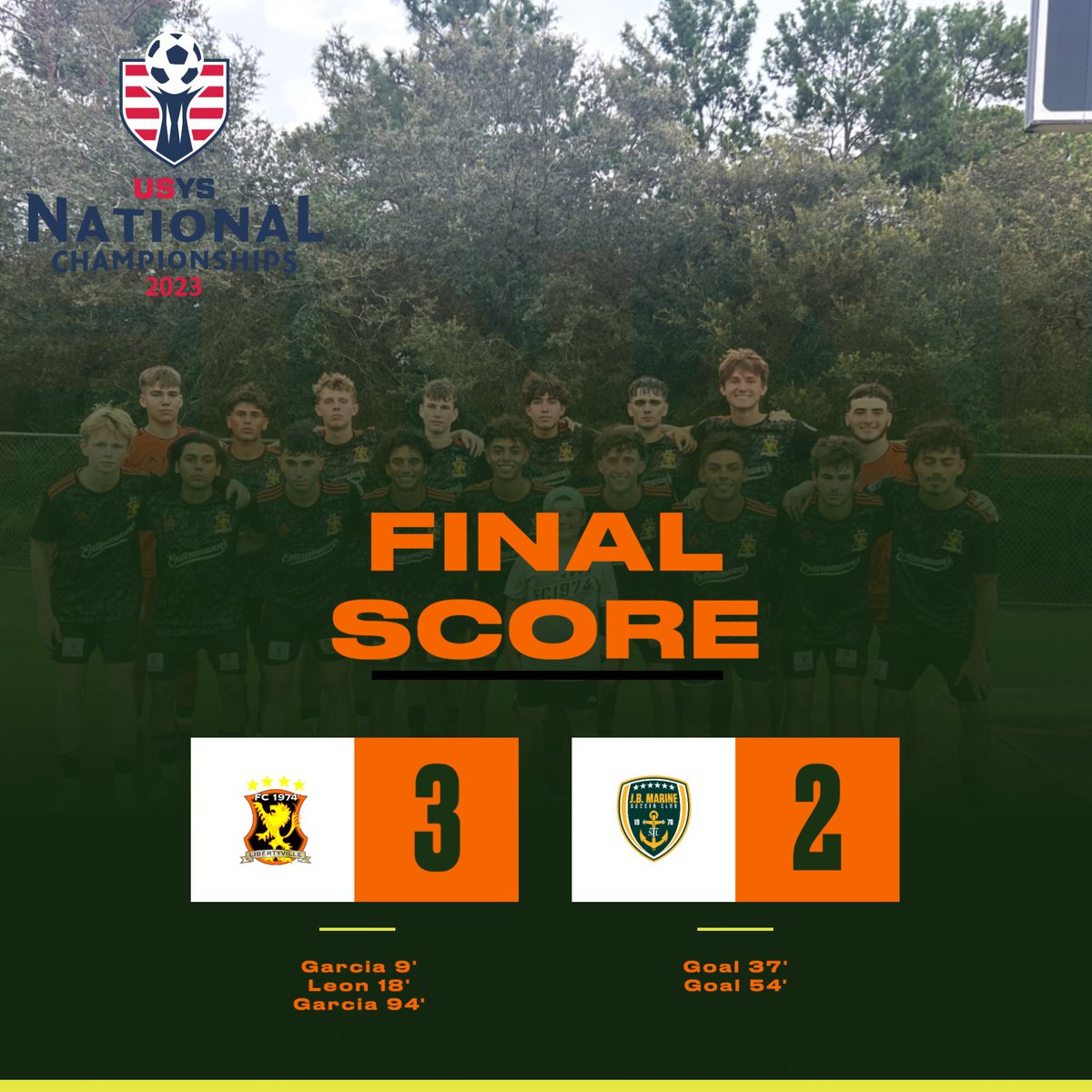 Tyler Wits earns a penalty in the 94th minute that Miguel Garcia converts to give us the Win, 3 more points and top of Group D with 6 points. #weare74