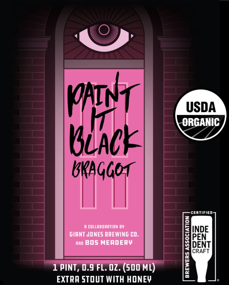 Happy #WiBeerWednesday! Jessica brewed Paint It Black Braggot just in time @GreatTasteMW eve eve! We will tap it Thurs. 8/10 & pour it at the fest. It’s been 3 years since we made this one…🥳🤗🍺 #giantjones #drinkorganic #organicbeer #madisonwi #craftbeer